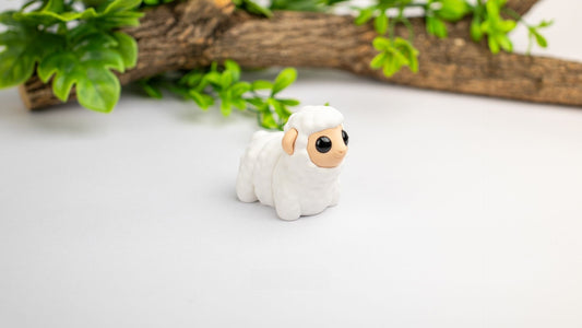 Krew3D Printables - Tiny Baby Sheep - The Fluffiest Little Friend | 3D Printed Flexible Fidget Collectible Gift for Kids & Adults | ZOU3D
