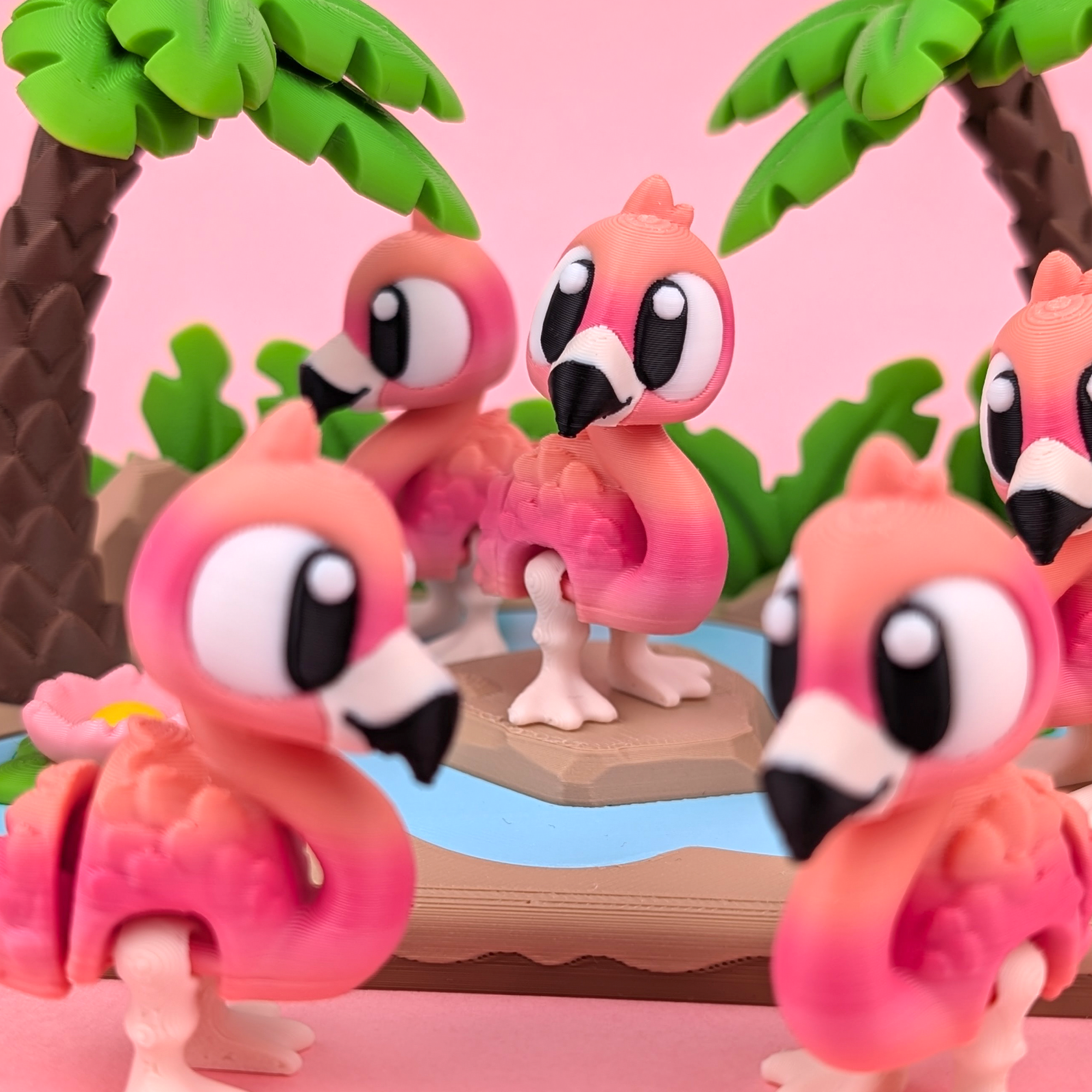 Pink Flamingo & Lagoon