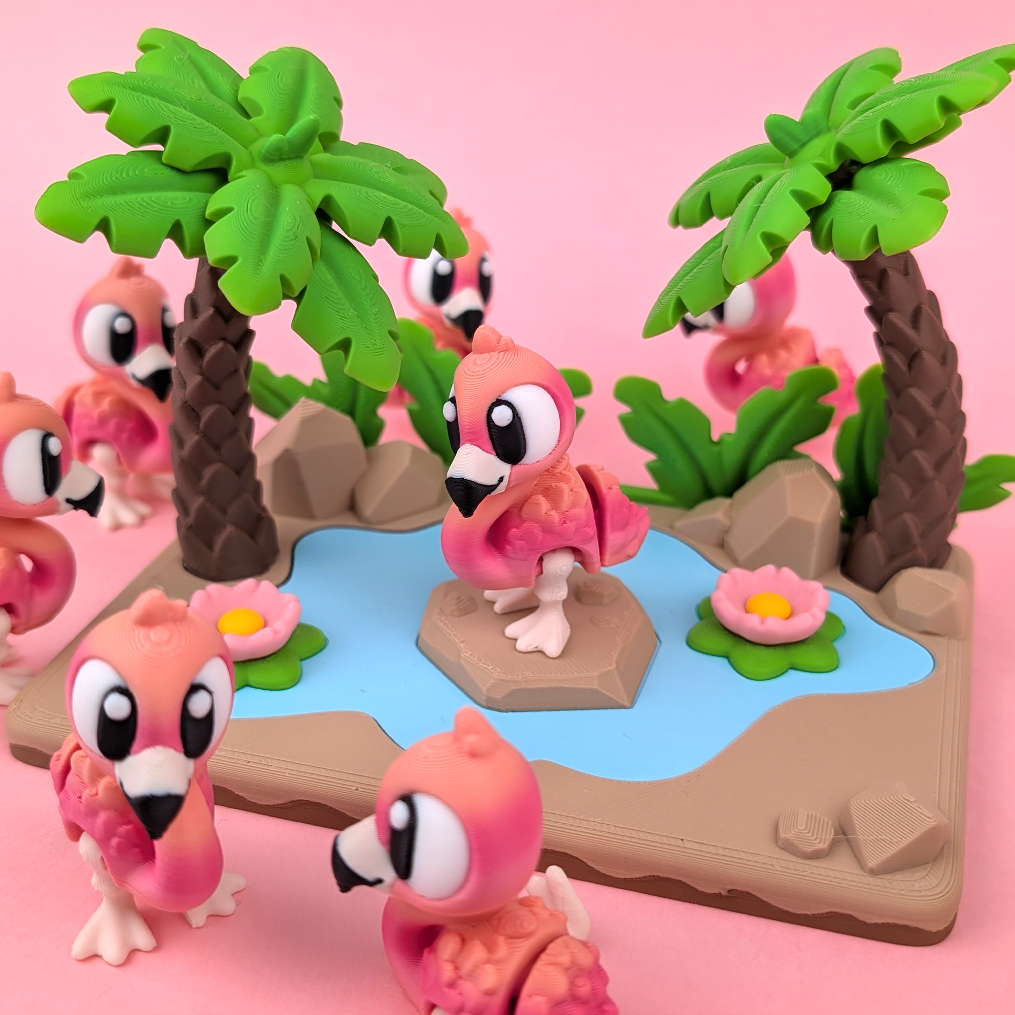 Pink Flamingo & Lagoon