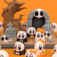 Load image into Gallery viewer, Flexi Ghost & Graveyard Showcase – Spooky-Cute Halloween Collectible
