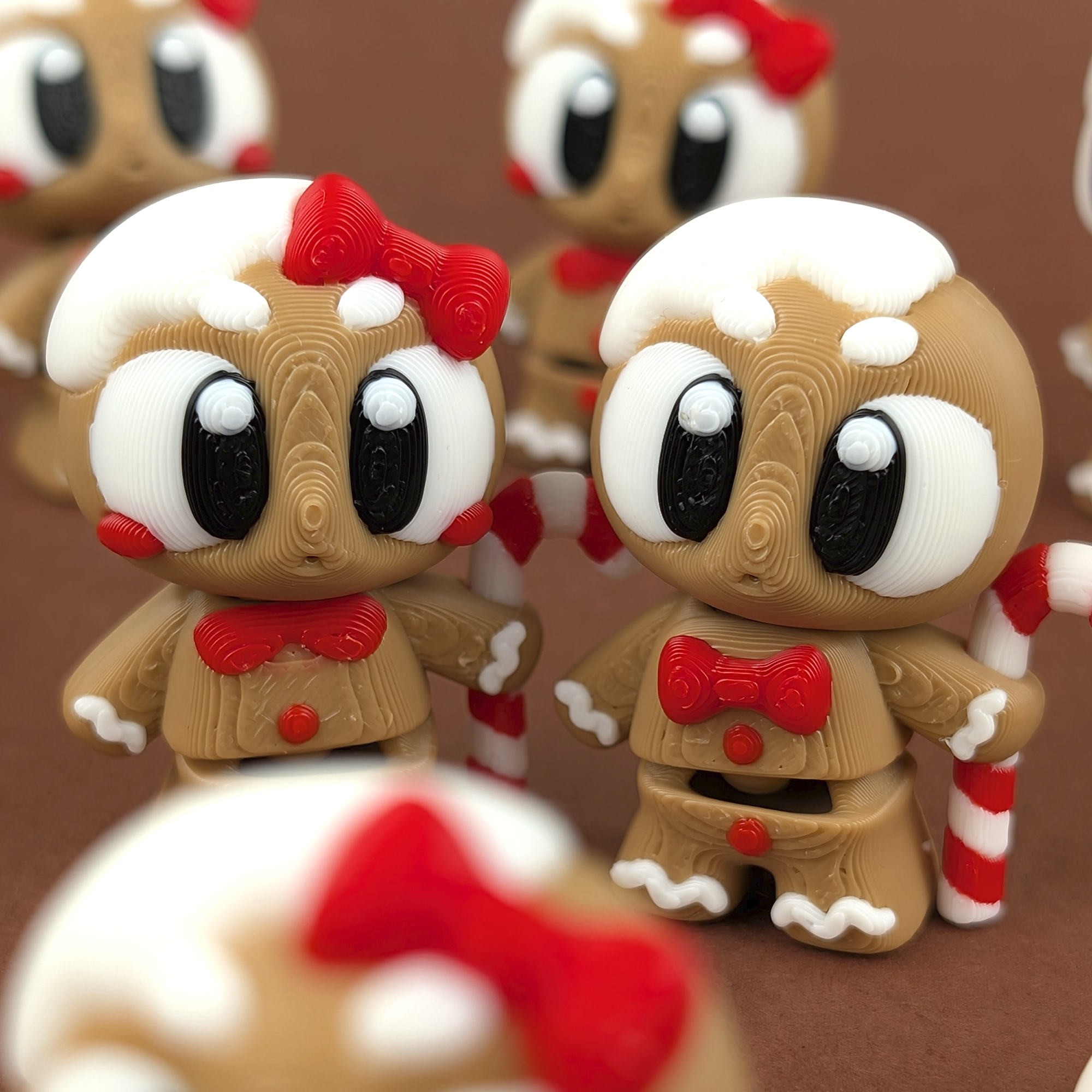 Krew3D Printables - Articulated Baby Gingerbread Men - 3D Printed, Articulated, and Super Wiggly | 3D Printed Flexible Fidget Collectible Gift | 3DGOB