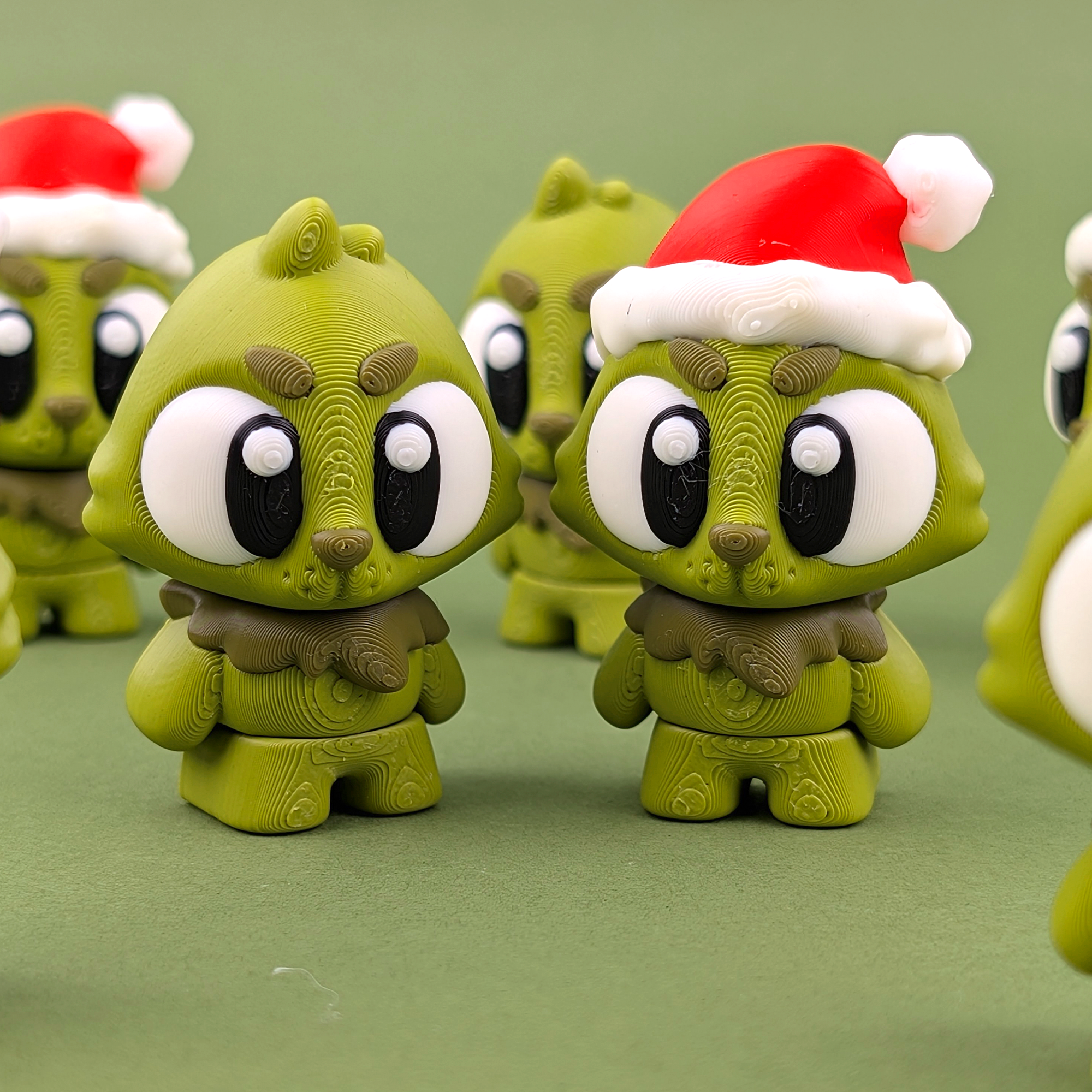 Krew3D Printables - Articulated Baby Holiday Grouch - 3D Printed, Articulated, and Super Wiggly | 3D Printed Flexible Fidget Collectible Gift for Kids | 3DGOB