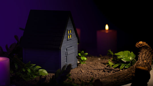 Krew3D Printables - Tiny Haunted House Showcase - Flexible & Articulated Halloween Toy Display | 3D Printed Flexible Fidget Collectible Gift for Kids | ZOU3D