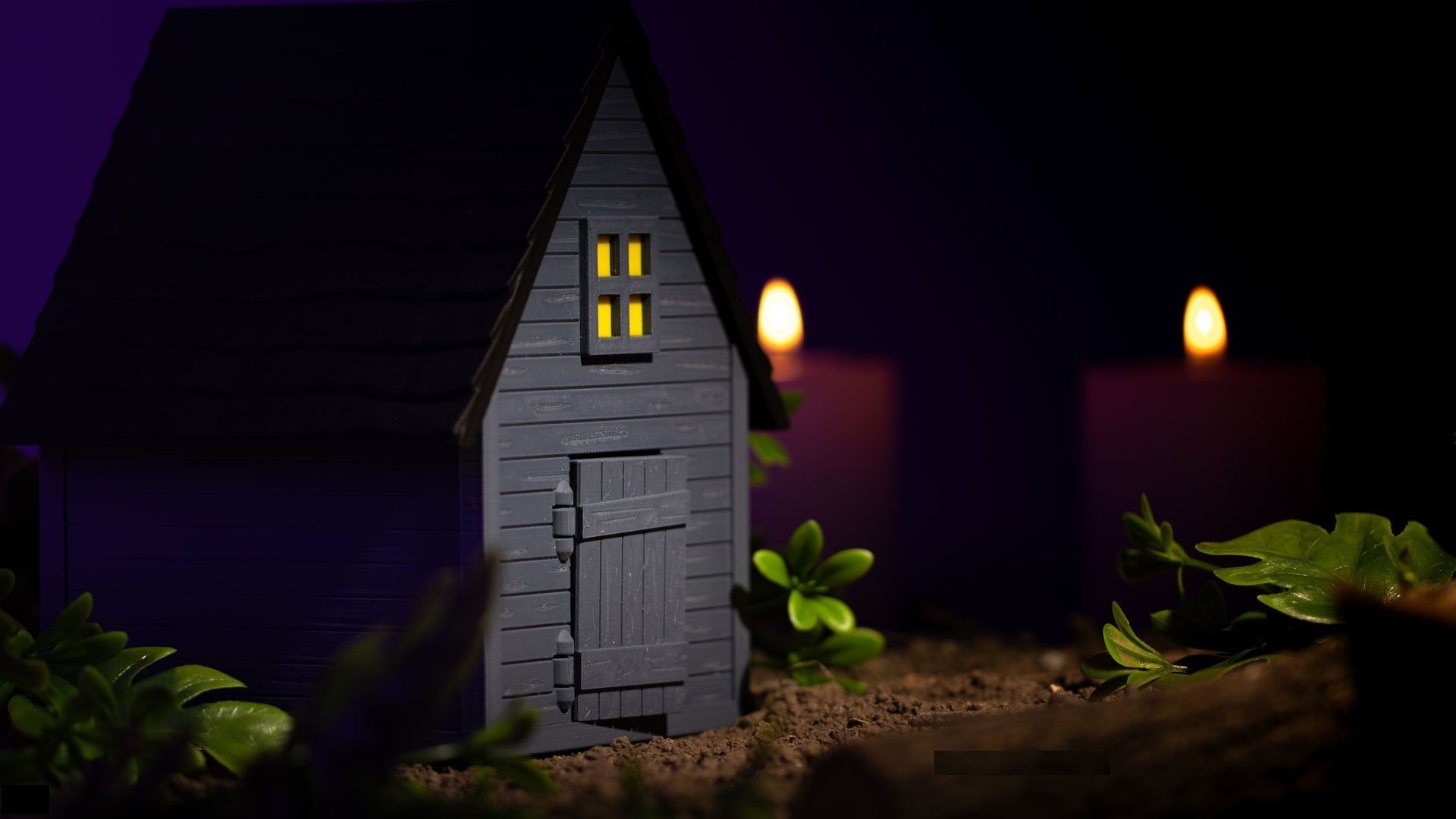 Krew3D Printables - Tiny Haunted House Showcase - Flexible & Articulated Halloween Toy Display | 3D Printed Flexible Fidget Collectible Gift for Kids | ZOU3D