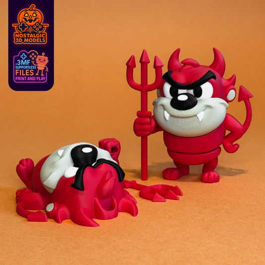 Flexi Taz Devil – 3D Printed Halloween Articulated Toy | Flexible Collectible Fidget Figure