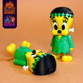 Load image into Gallery viewer, Flexi Tweety Bird Frankenstein – 3D Printed Articulated Halloween Toy | Flexible Fidget Collectible Figure
