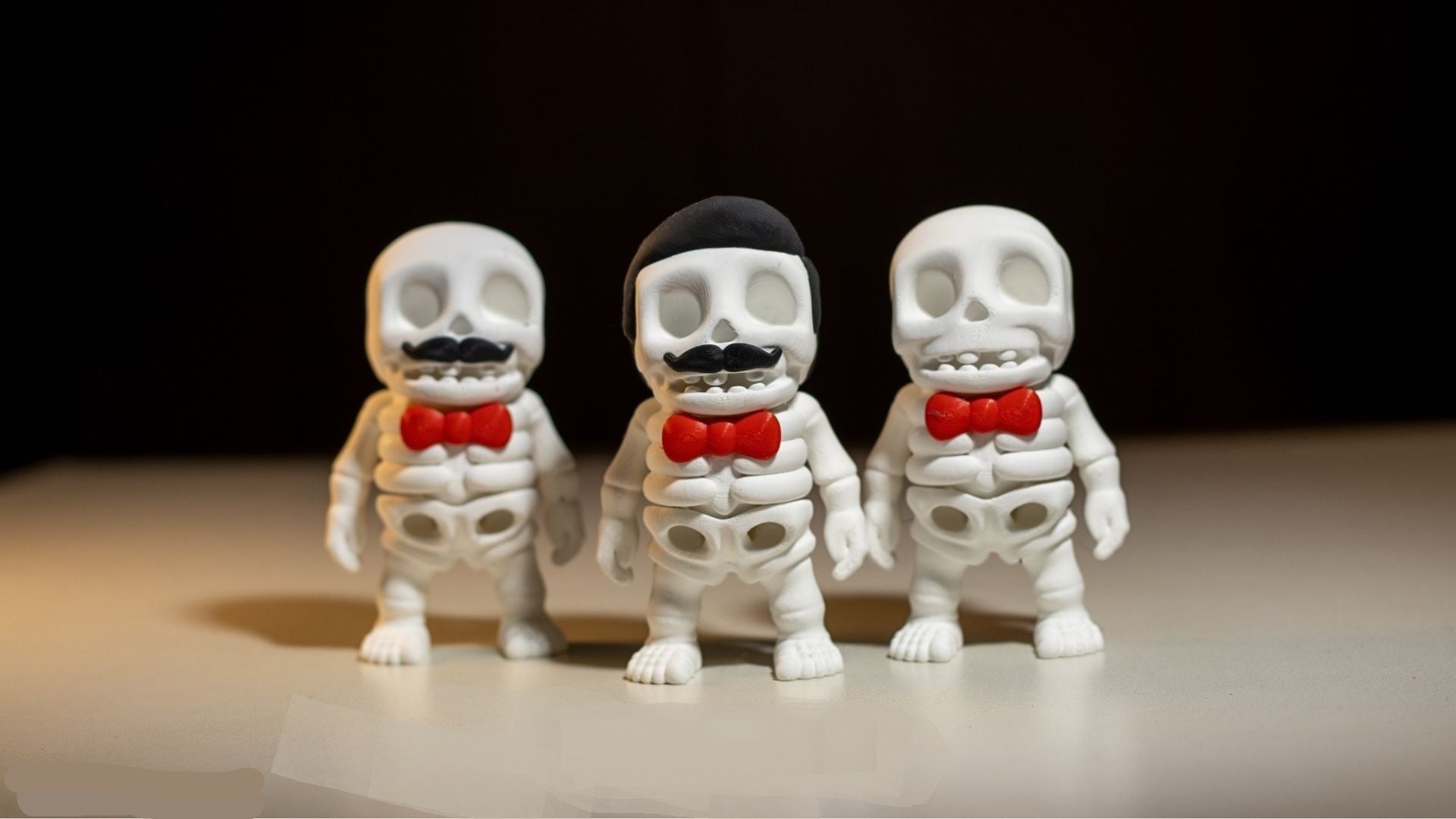 Krew3D Printables - Tiny Mr. Skeleton - 3D Printed, Articulated, and Super Wiggly | 3D Printed Flexible Fidget Collectible Gift for Kids & Adults | ZOU3D