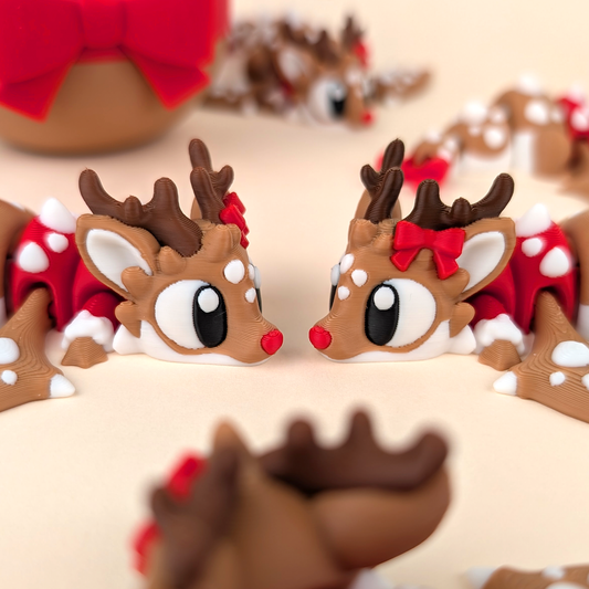 Krew3D Printables – Reindeer & Egg Design Showcase | 3D Printed Articulated Holiday Collectible | Flexible Fidget Toy & Christmas Gifts | 3DGOB