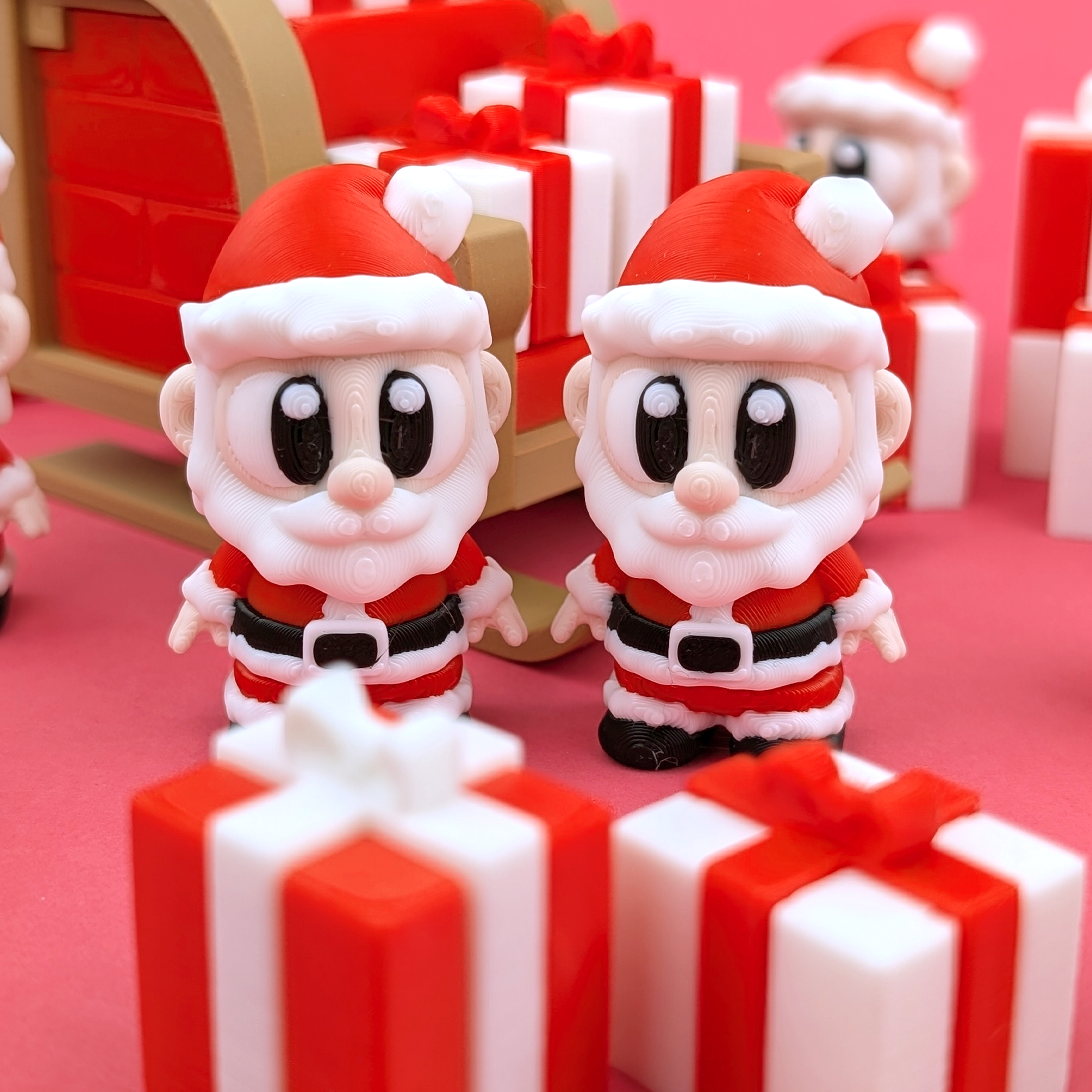 Krew3D Printables – Santa & Sleigh Showcase | 3D Printed Articulated Christmas Display | Holiday Collectible, Festive Desk Decor & Gift for Santa Lovers by 3DGOB