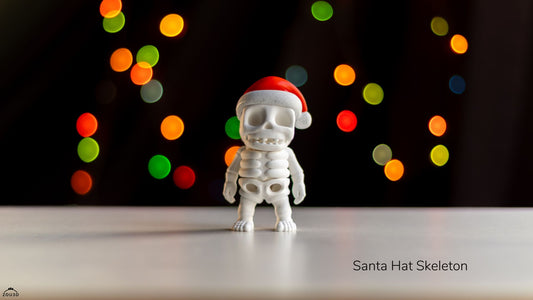 Tiny Santa Skeleton – 3D Printed, Articulated, and Super Wiggly