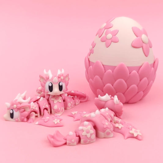 Flexi Baby Cherry Blossom Dragon – 3D Printed, Articulated, and Super Wiggly