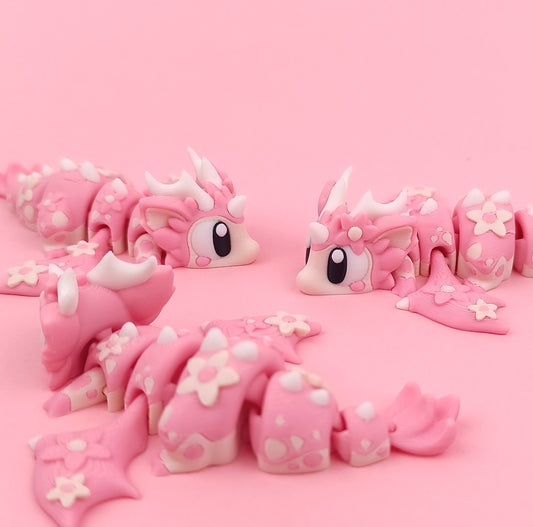 Flexi Baby Cherry Blossom Dragon – 3D Printed, Articulated, and Super Wiggly