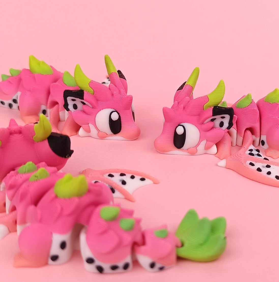 Flexi Baby Dragon Fruit Dragon – 3D Printed, Articulated, and Super Wiggly
