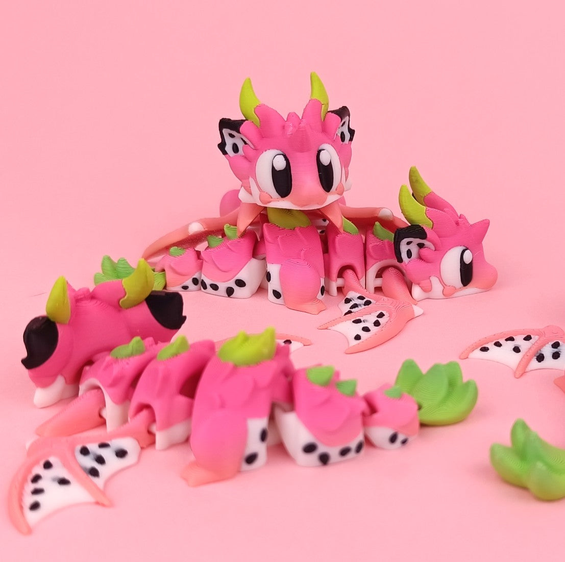 Flexi Baby Dragon Fruit Dragon – 3D Printed, Articulated, and Super Wiggly