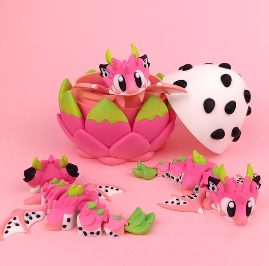 Flexi Baby Dragon Fruit Dragon – 3D Printed, Articulated, and Super Wiggly