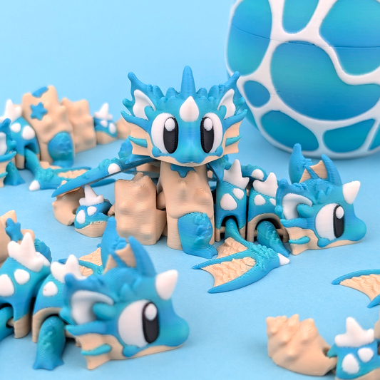 Flexi Baby Seashell Mini Dragon & Egg – Ocean’s Cutest Treasure