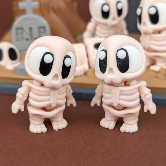 Krew3D Printables – Skeleton & Graveyard Showcase | 3D Printed Articulated Halloween Toy | Flexible Fidget Collectible & Spooky Gifts | 3DGOB