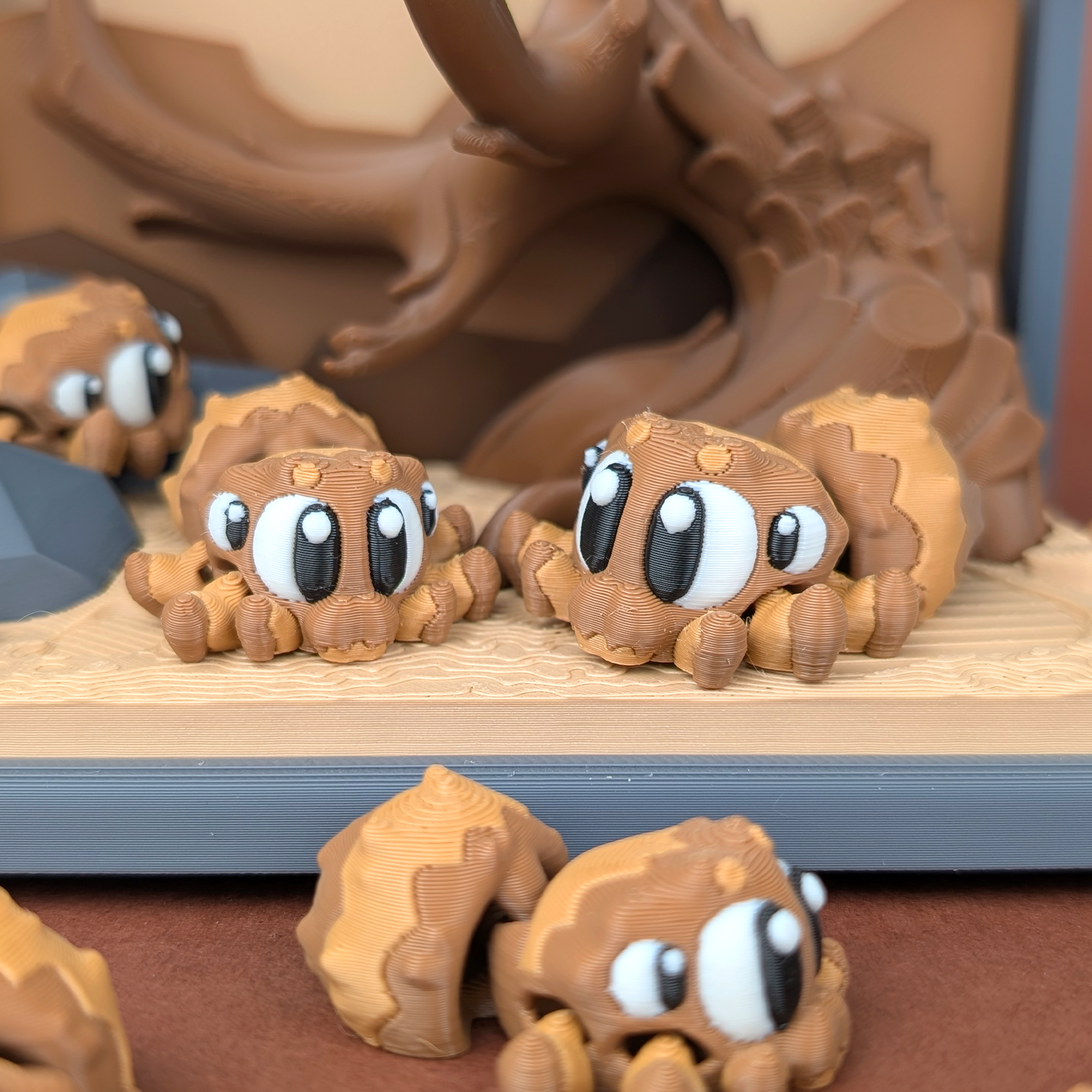 Krew3D Printables - Articulated Baby Spider & Ladybug - 3D Printed Flexible Fidget Animal Figure | Unique Desk & Collectible for Kids & Adults | 3DGOB