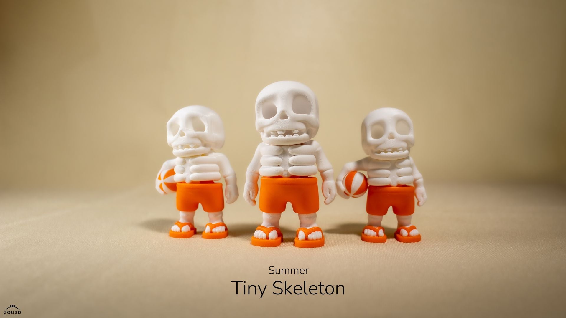 Tiny Summer Skeleton – 3D Printed, Articulated, and Super Wiggly