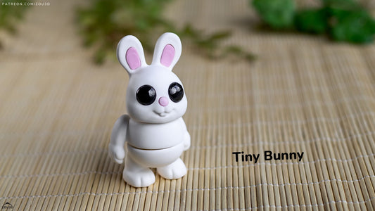 Tiny Bunny - Standing – 3D Printed, Articulated, and Super Wiggly