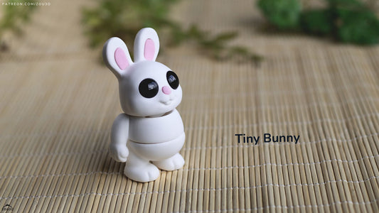 Tiny Bunny - Standing – 3D Printed, Articulated, and Super Wiggly