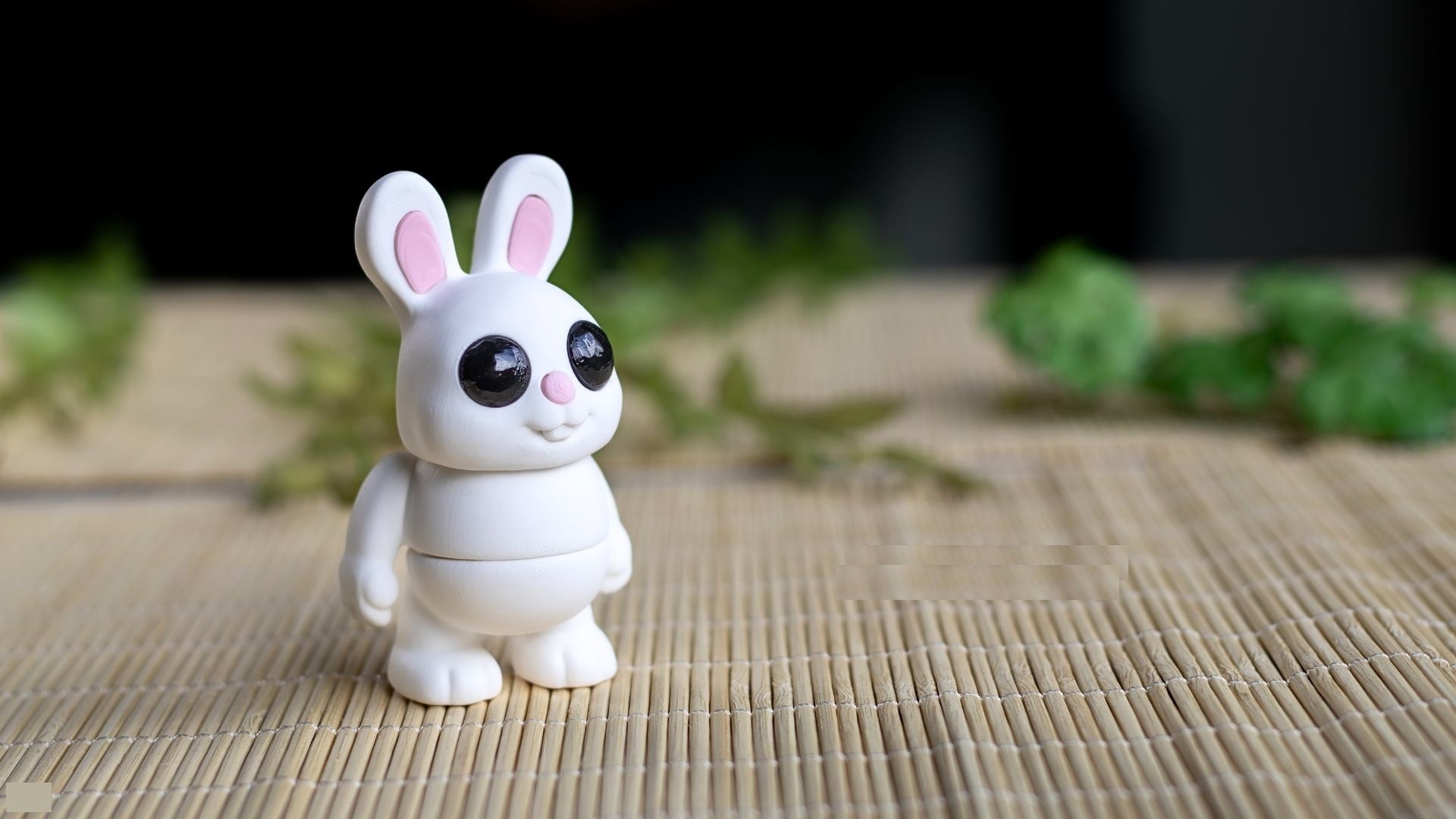 Krew3D Printables - Tiny Bunny - Standing - 3D Printed, Articulated, and Super Wiggly | 3D Printed Flexible Fidget Collectible Gift for Kids & Adults | ZOU3D