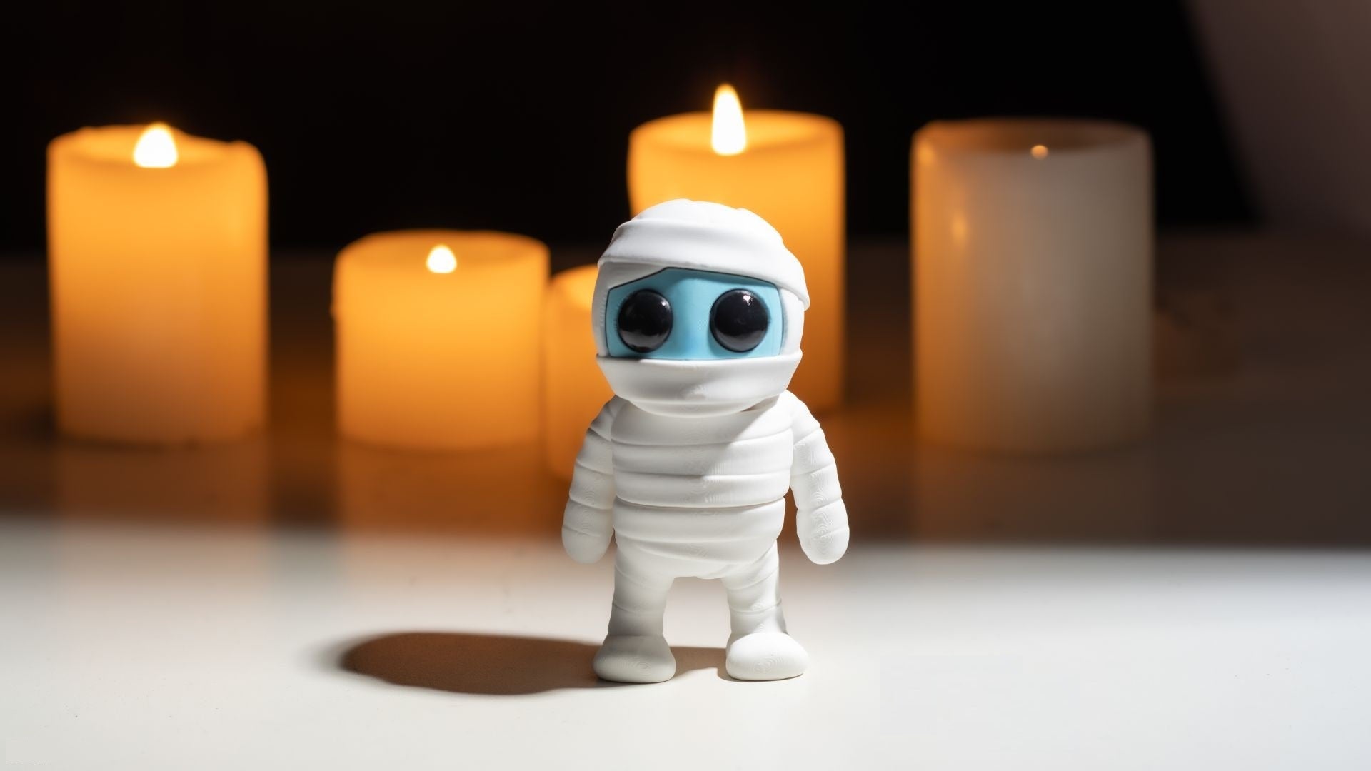Krew3D Printables - Tiny Mummy - 3D Printed, Articulated, and Super Wiggly | 3D Printed Flexible Fidget Collectible Gift for Kids & Adults | ZOU3D