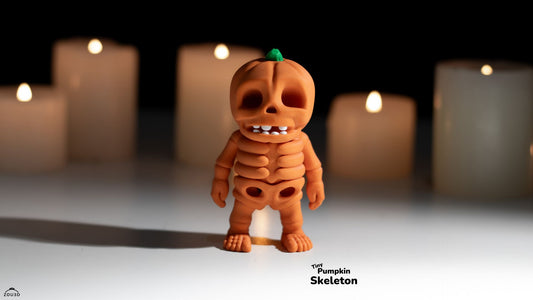 Tiny Pumpkin Skeleton – 3D Printed, Articulated, and Super Wiggly