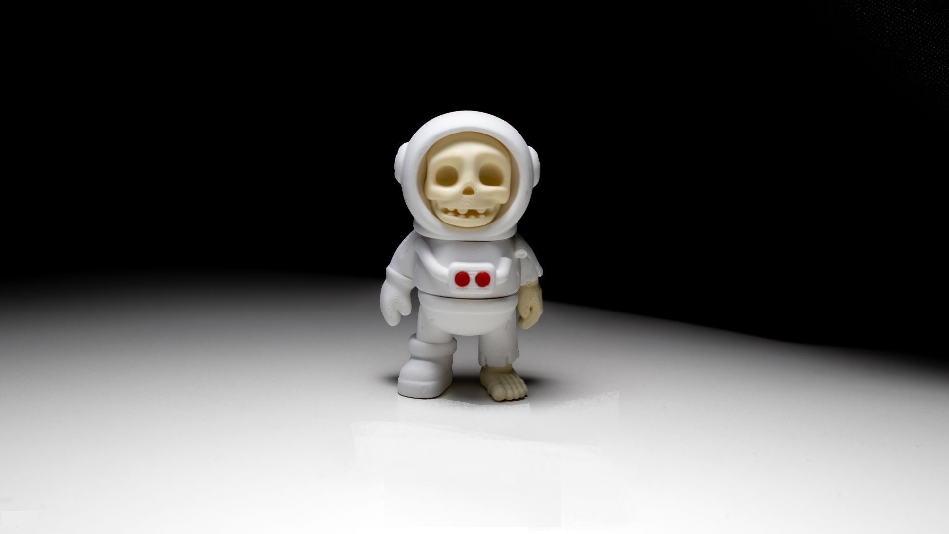 Krew3D Printables - Tiny Skeleton Astronaut - 3D Printed, Articulated, and Super Wiggly | 3D Printed Flexible Fidget Collectible Gift for Kids & Adults | ZOU3D