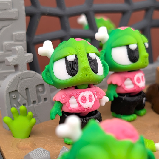 Flexi Zombie with Graveyard Showcase – Creepy-Cute Halloween Collectible