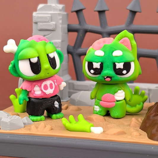Flexi Zombie with Graveyard Showcase – Creepy-Cute Halloween Collectible