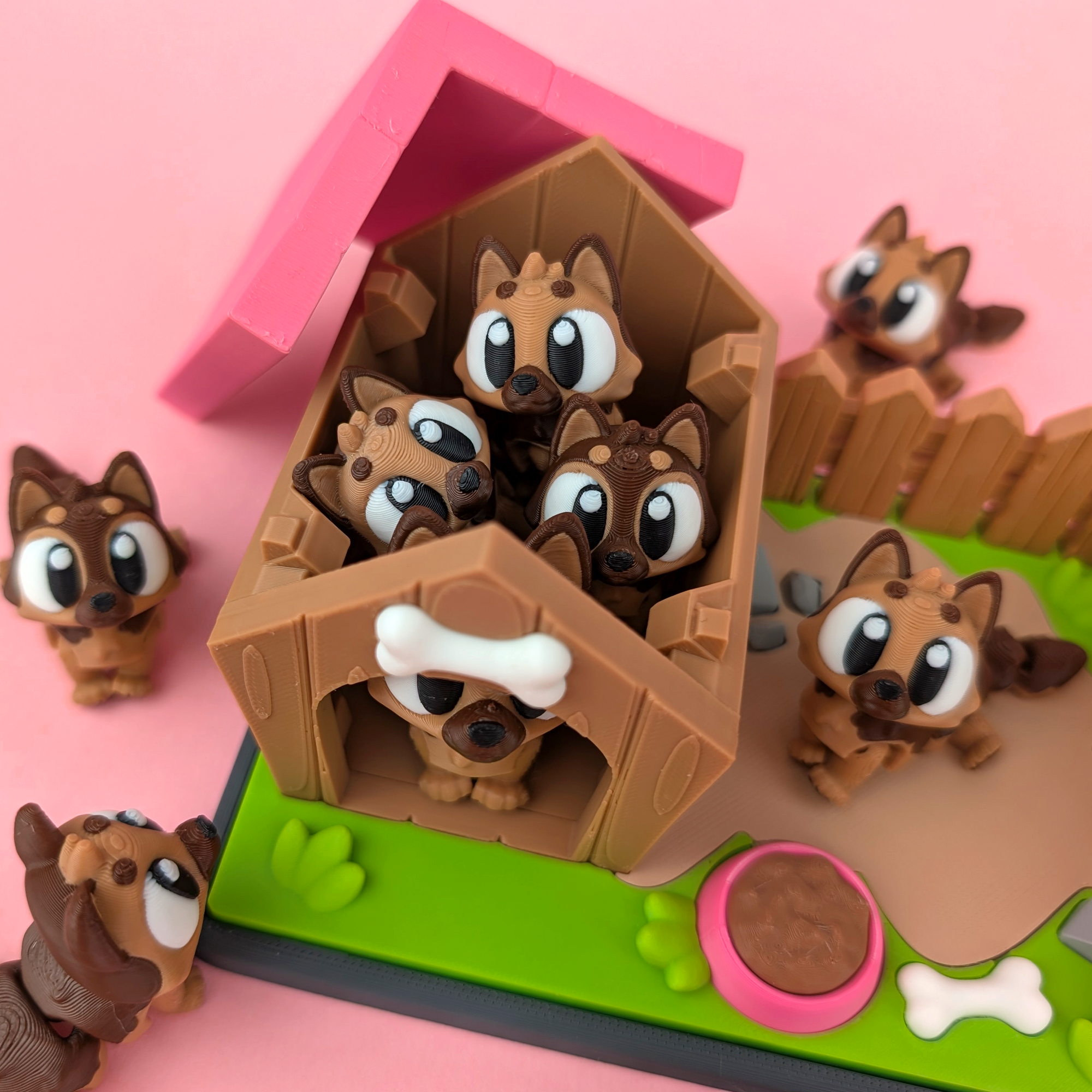 German Shepherd with Dog House